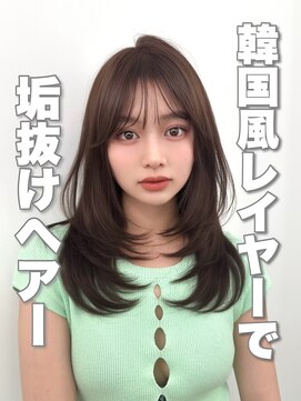 アマトウキョウ アユンチェ(AMA TOKYO×AYUNCHE) 前髪顔まわり韓国ヘアレイヤーカットサイドバンク2wayバンク韓国