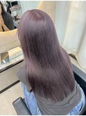 ハイライトカラーくびれヘアアプリコットオレンジ
