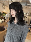 ロングパーマクセ毛風パーママレットパーマ20代30代40代
