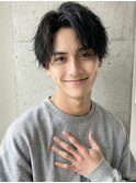 コンマバングシャドウパーマ黒髪ルーズショートA11越谷20代30代
