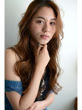 ミラバイグリーン(Mira by green) ヴェールウェーブ　X nudy グレージュ　フェザーロング#3