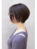 大人可愛い20代30代40代黒髪前下がりショートボブ丸みショート◎