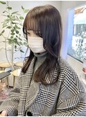 エギョモリ刈り上げボブこなれヘアーバニラベージュカシスレッド