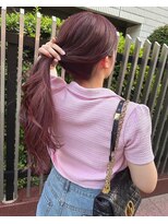 ロンド マーレ 天神大名店(Lond mare) ピンクブラウン/暖色カラー/カシスピンク/韓国ヘア/顔周りカット