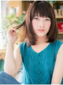 斜めバングくすみカラー透け感ワンカールc5戸田公園30代40代50代