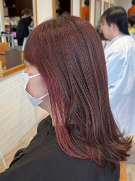 クラップス 横須賀中央店(CLAPS) ダブルカラーピンクベージュベージュカラーケアブリーチレイヤー