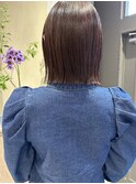 大人可愛い大人美人小顔カットストレートボブショコラピンク