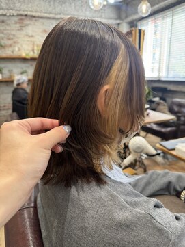 ゴーシェン 津田沼本店(Goshen) ミディアムウルフ×ハイトーンミルクティー