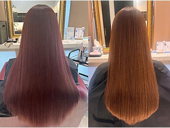 ヘアーアンドネイルサロン キララ(hair&nail salon KIRARA)の写真/[口コミ多数！］髪や肌に優しいカラーで毛先まで艶めく髪*キレイな色味を保ちながら髪に潤いを与えます