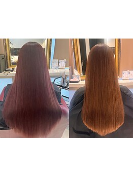 [口コミ多数！］髪や肌に優しいカラーで毛先まで艶めく髪*キレイな色味を保ちながら髪に潤いを与えます