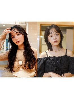 こだわりの顔周り、前髪カットでイメージがガラッと変わる。骨格、毛流れを考えた似合せカットで小顔効果も