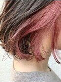 おしゃれな大人のインナーカラー イヤリングカラー ピンクカラー