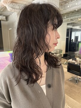 エニイ(ANY) 小顔/ピンクベージュ/黒髪/ニュアンスパーマ/【千葉/パーマ】