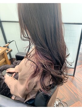 シャンドゥール 栄店(CHANDEUR) インナーカラー大人可愛い黒髪暗髪ショコラカラーナチュラル