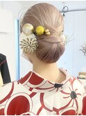 金箔×水引き×タイトシニヨン