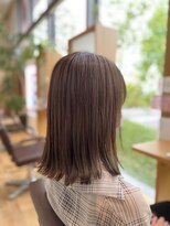 ヘアースペース アモール(Hair Space Amor)&nbsp;シアベージュ×長め切りっぱなしボブ