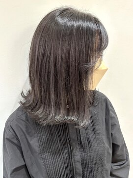 フォーク FOLK 【FOLK】透明感ダークグレージュ☆似合わせ外ハネミディアムボブ