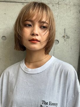 サンク 原宿 表参道(cinq) ダメージレスなブリーチカラーで作るベージュカラー