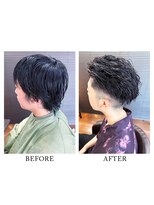 ヘアーメイク クーラ 行橋店(Hair make CURA) 10代20代30代メンズフェードカットパーマ短髪ワイルド
