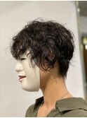【coma中野】ショートパーマ_ショートレイヤーボブ_グレージュ