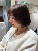 韓国前髪顔周り×切りっぱなしボブ【心斎橋/髪質改善】