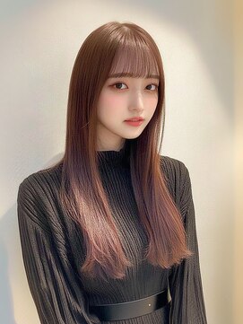 ジルバイジゼル(JILL by GiseL) ロング チェリーレッド 10代20代 顔周り ナチュラル 艶髪