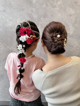 ザ ラブズ ラフズ ヘアー 本店(the loves laughs hair) 七五三セット/編みおろし/和モダンアレンジ/晴れの日ヘア