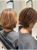 ★小顔似合わせカット40代50代ショートボブくびれレイヤーボブ