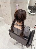 ツイン編みおろし