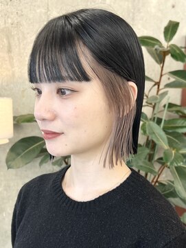 ノード(NODE) 栄黒髪垢抜けインナーカラーボブ