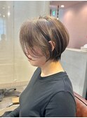 大人可愛い20代30代40代丸みショートボブ