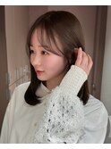 大人綺麗なブラウンカラー/顔まわりカット/白髪ぼかし/恵比寿駅