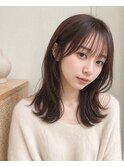 くびれミディアム20代30代ハッシュレイヤー前髪なし前髪あり池袋