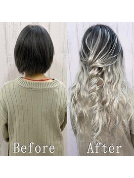 エクステ専門店あるじゃんすー 柏店 ホワイトグレー#シールエクステ#エクステ#デザインカラー#柏