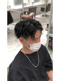 センターパートvマッシュランダムツイスパ