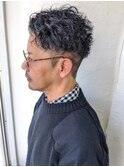 ブルーブラックの白髪染め×グレーのハイライト★藤原