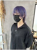 【SUGIMOTO MANA】中性ウルフ/ラベンダー/ブリーチ/紫
