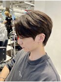 韓国ヘアカルマパーマカルマバングセンターパートウルフ