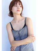 ピンクブラウン×外はねレイヤーカット