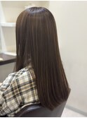 アッシュ系ハイライトの艶カラー