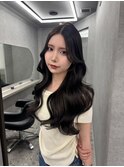 市野瀬裕奈/博多/韓国ヘア/センター分け/暗めカラー/レイヤー