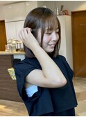 大人30代顎下レングスのナチュラル酸性ストレートボブ