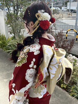 ロジェブルー(Rosier Bleu) 【成人式ヘアセット】玉ねぎヘア×金箔×和綱