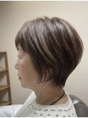 【白髪ぼかし】グレージュショート