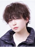 波巻きシャドウパーマラウンドマッシュ