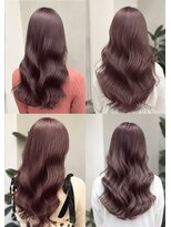 ルノヘアー(Lunohair)&nbsp;大人可愛い透明感ピンクベージュ×小顔レイヤー×秋カラー
