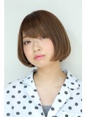 コンパクトなベージュカラーの小顔ミニマムボブ【中山】