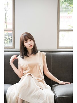 カリン 横浜店(carin) 【carin横浜】暗めカラー/大人ガーリー/鎖骨ミディアム/艶カラー