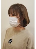 アッシュベージュ×ワンカールボブ×インナーカラー