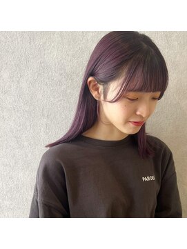 ジーナ 福岡天神(Zina) [Zina福岡天神]髪質改善/ハイトーンカラー/ラベンダー/前髪